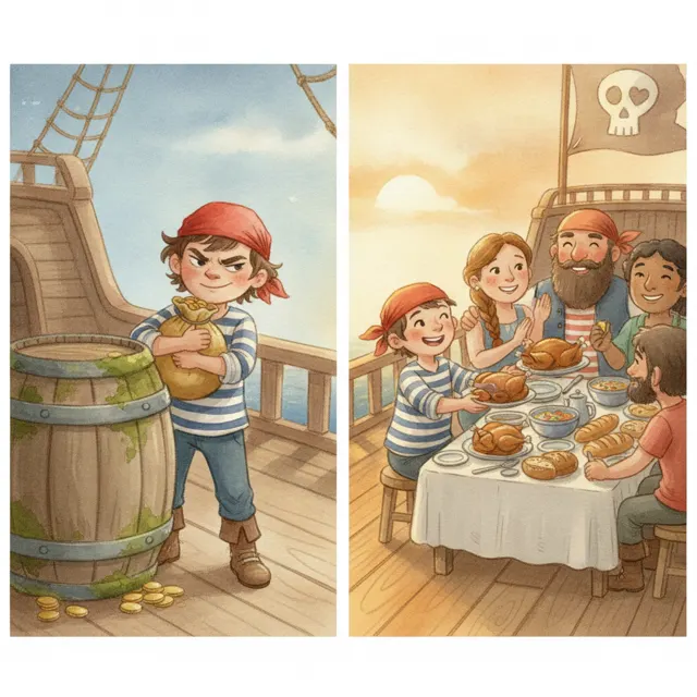 Gold for the Whole Crew story for kids illustration