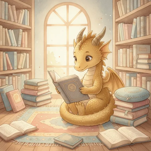 Goldie and the Library story for kids illustration