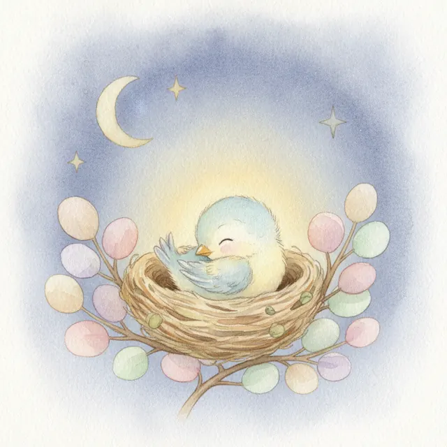 Goodnight, Little Bird bedtime story for kids illustration