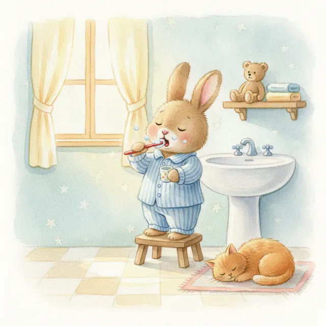 Goodnight, Little Rabbit bedtime story for kids illustration