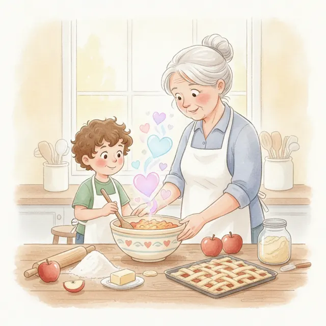 Grandma's Secret Recipe story for kids illustration