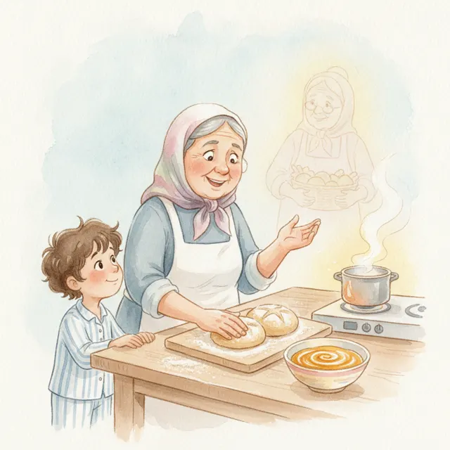 Grandma's Suhoor Surprise story for kids illustration