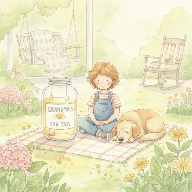 Grandma's Sun Tea story for kids illustration