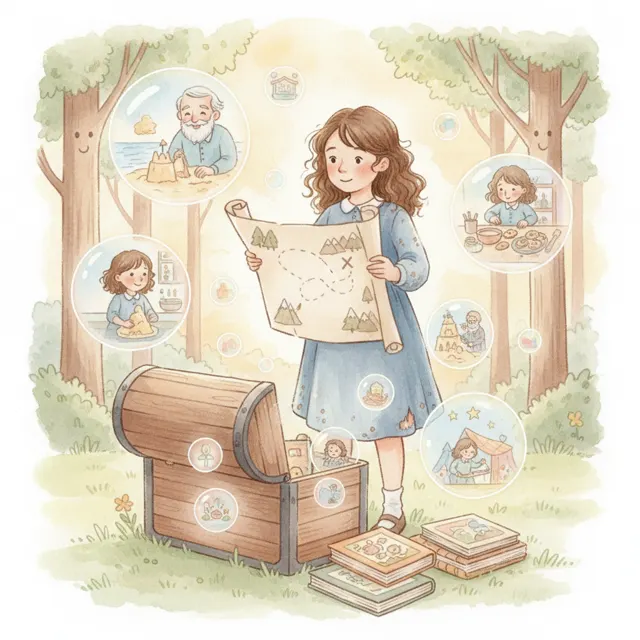 Grandpa's Map story for kids illustration