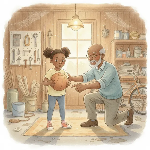 Grandpa's Old Ball story for kids illustration