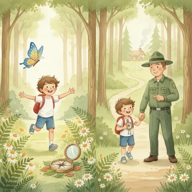 Grandpa's Old Compass story for kids illustration