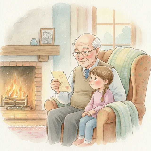 Grandpa's Old Valentine story for kids illustration