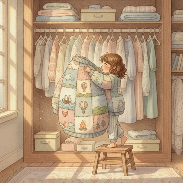 Grandpa's Sweater story for kids illustration