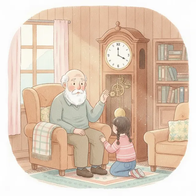 Grandpa's Ticking Clock story for kids illustration