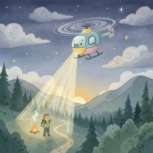Hana's First Night Flight story for kids illustration