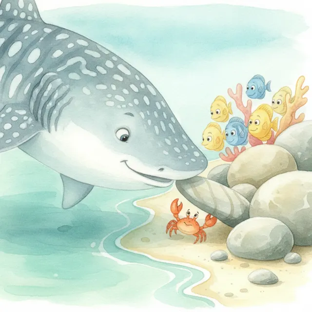 Helping the Stuck Little Crab story for kids illustration