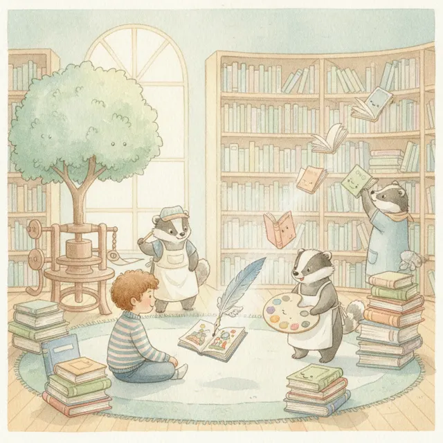 How the Library Got Its Books story for kids illustration