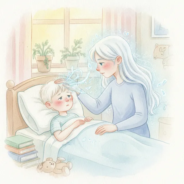 Inga Cools the Fever story for kids illustration