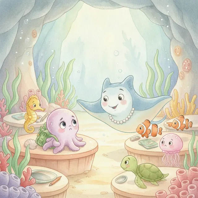 Inky's First Day of Sea School story for kids illustration