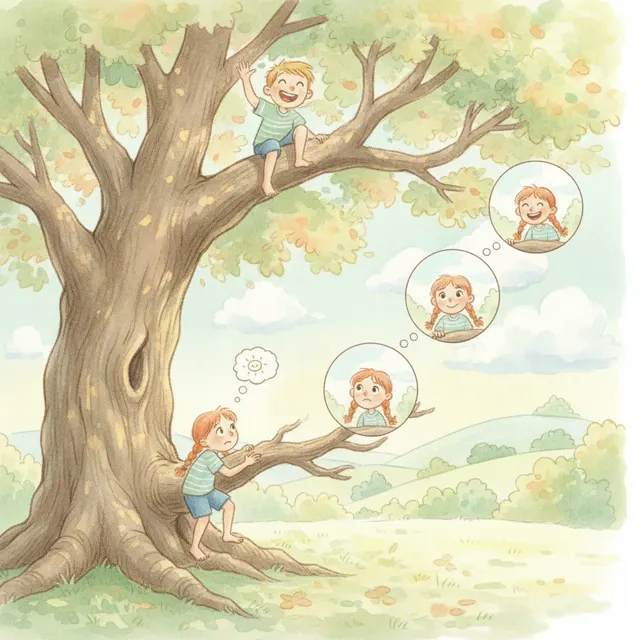 Ivy Climbs the Tree story for kids illustration
