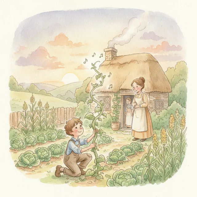 Jax and the Singing Bean story for kids illustration