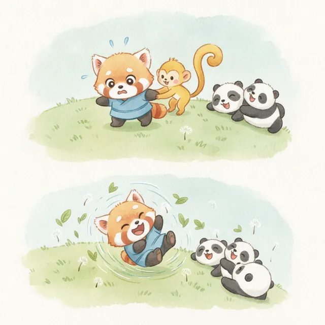 Jun's First Big Roll story for kids illustration