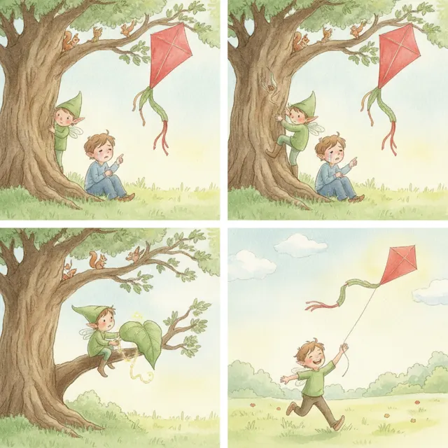 Juniper and the Broken Kite story for kids illustration