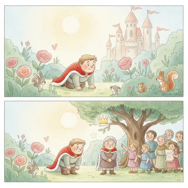 King Milo's Lost Crown story for kids illustration