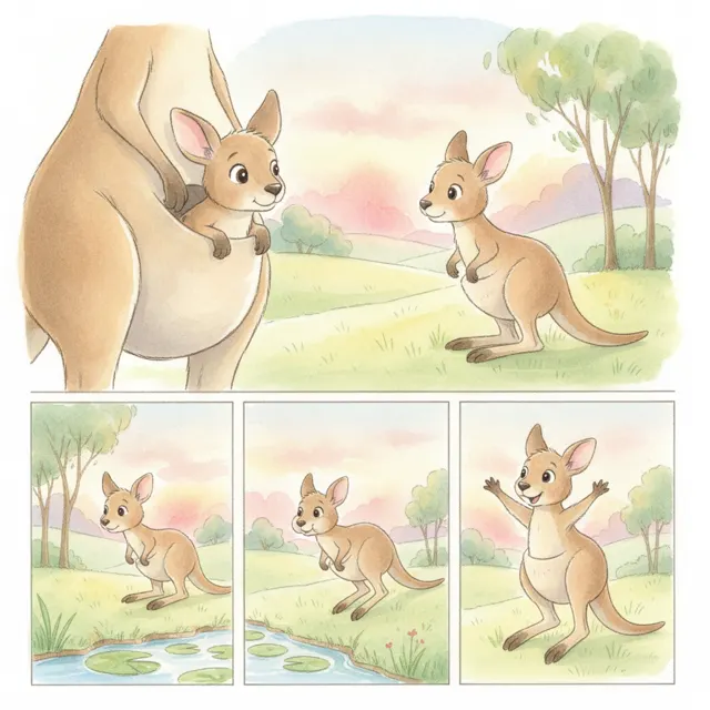 Kip's First Big Hop story for kids illustration