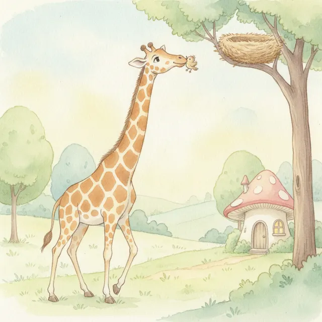 Kito Helps a Baby Bird story for kids illustration