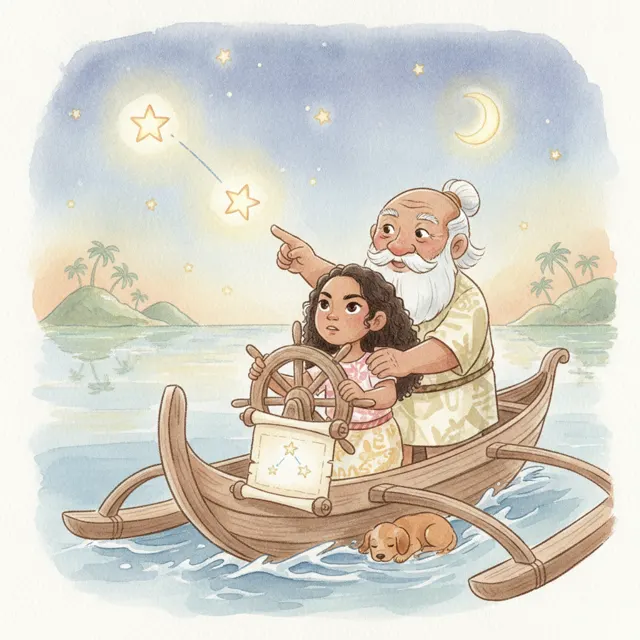 Lani Reads the Stars story for kids illustration
