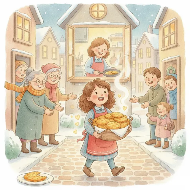 Latkes for the Whole Street story for kids illustration