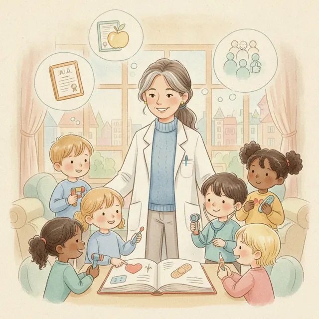 Learning to Be a Doctor story for kids illustration