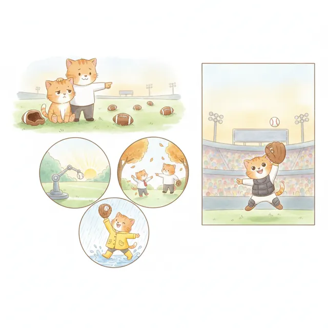 Leo Catches Every Day story for kids illustration