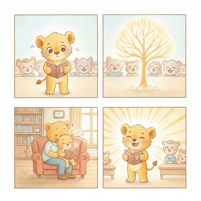 Leo Reads Aloud story for kids illustration