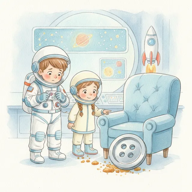Leo's Lost Button story for kids illustration
