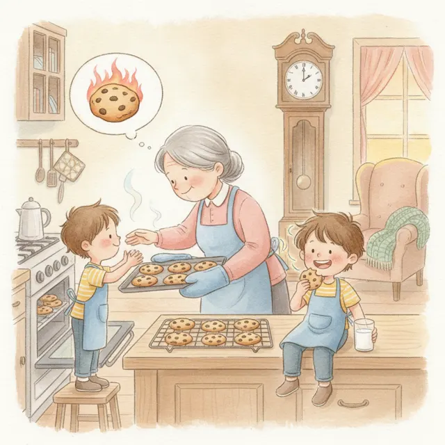 Leo Waits for the Cookies story for kids illustration