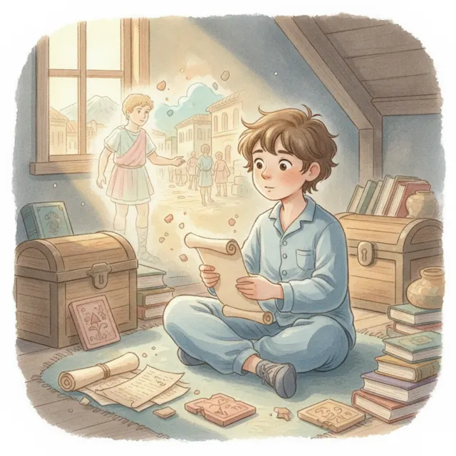 Letters from Pompeii story for kids illustration