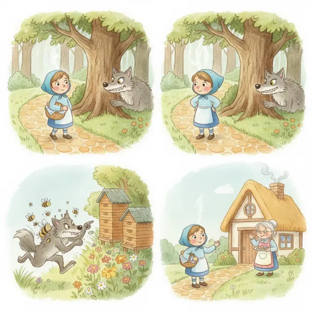Lila and the Blue Hood story for kids illustration