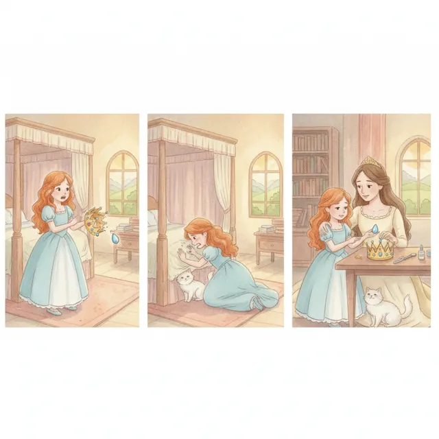 Lila and the Broken Crown story for kids illustration