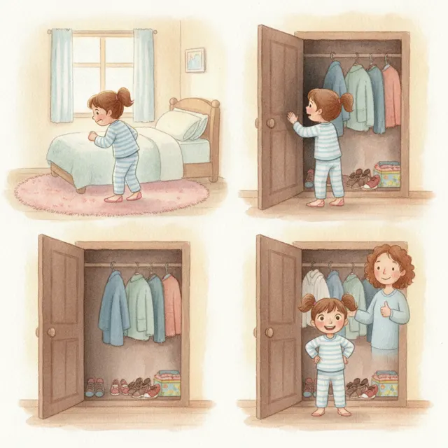 Lila and the Dark Closet story for kids illustration
