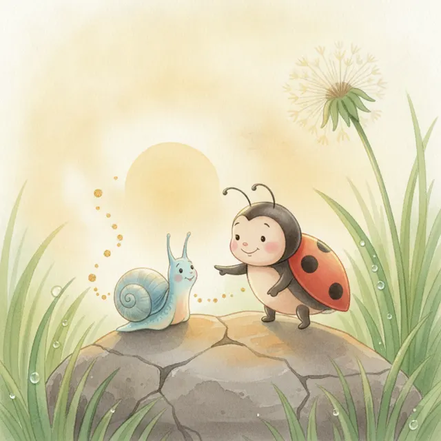 Lila and the Tiny Snail story for kids illustration