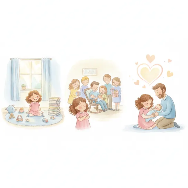 Lila's New Little Brother story for kids illustration