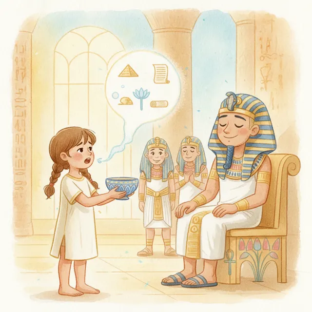 Lila Speaks to the Pharaoh story for kids illustration