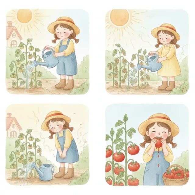 Lily and the Watering Can story for kids illustration