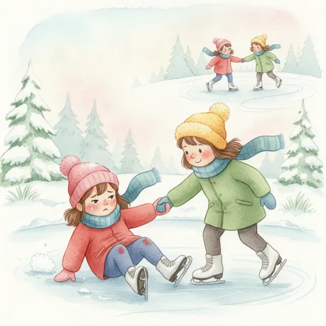 Lily Keeps on Skating story for kids illustration