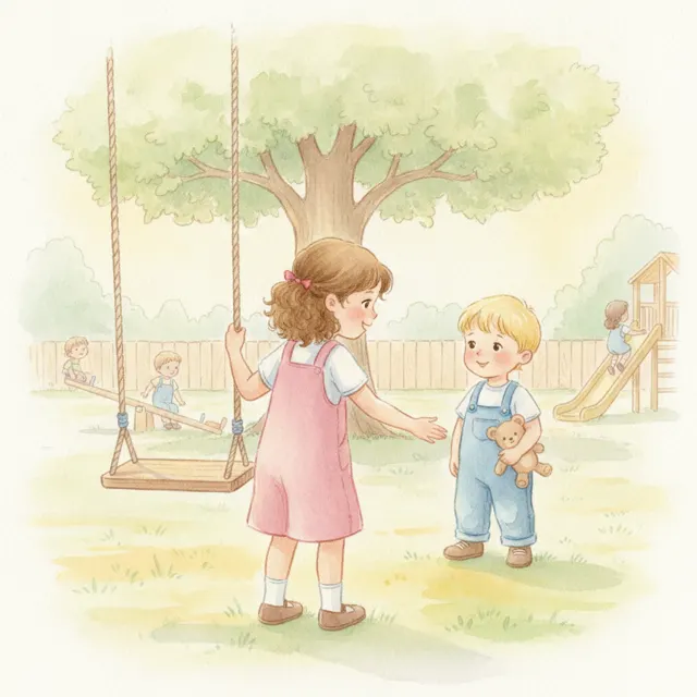 Lily's Turn to Swing story for kids illustration