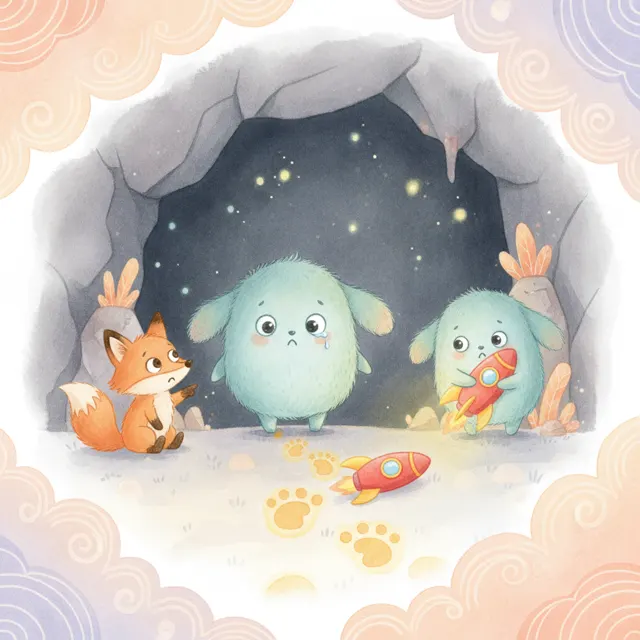 Little Lo's Dark Cave story for kids illustration
