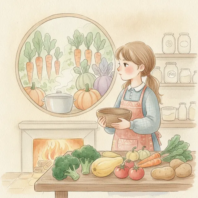 Lucy and the Perfect Soup story for kids illustration