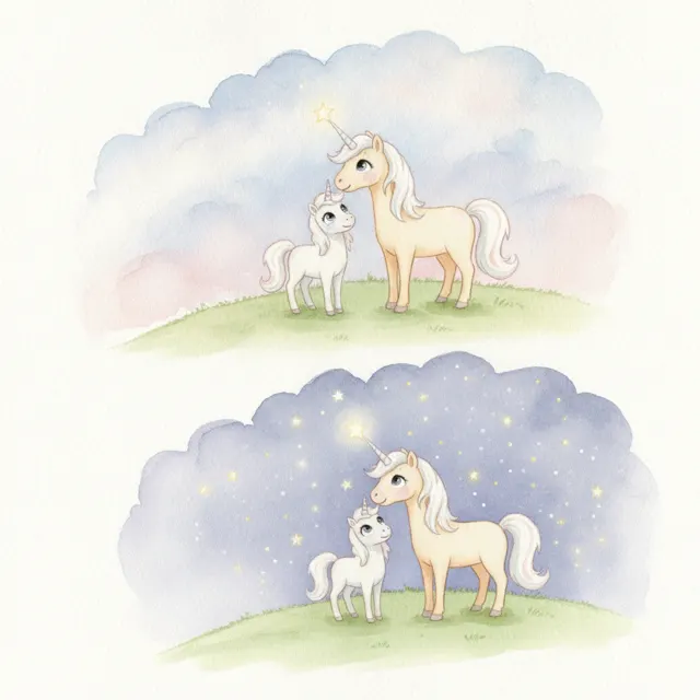 Luna's Star Comes Slowly story for kids illustration
