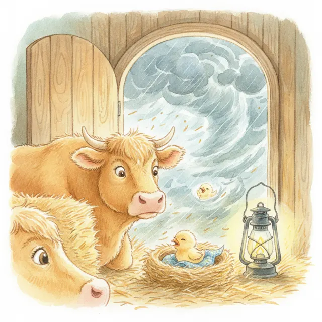 Mabel and the Big Storm story for kids illustration