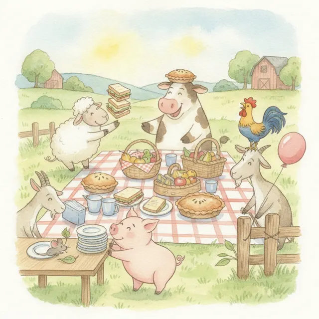 Mable and the Almost Ruined Picnic story for kids illustration