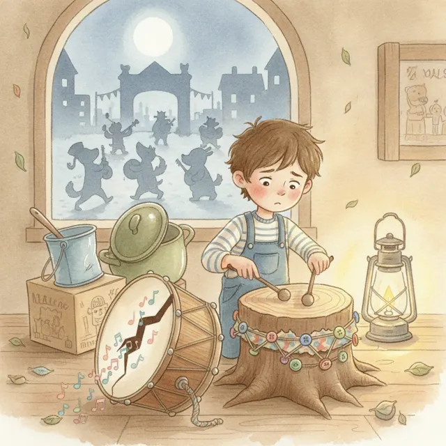 Max and the Broken Drum story for kids illustration