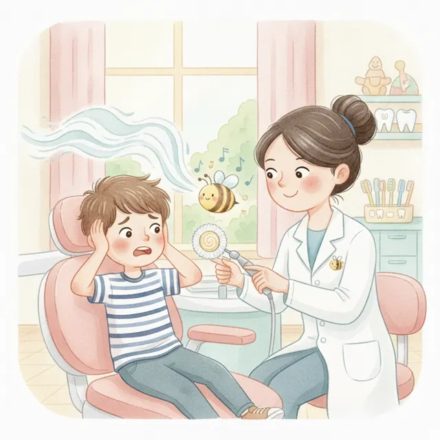 Max and the Buzzing Drill story for kids illustration