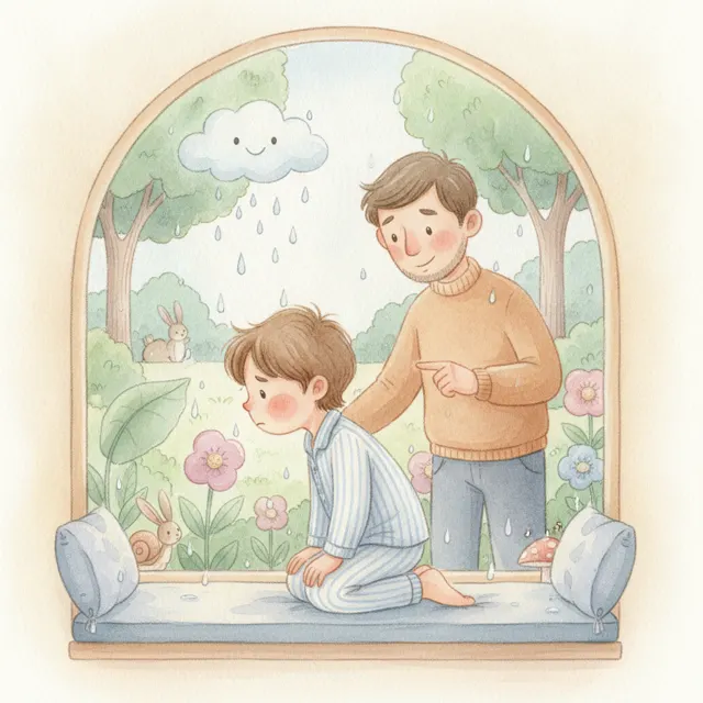 Max and the Gentle Rain story for kids illustration